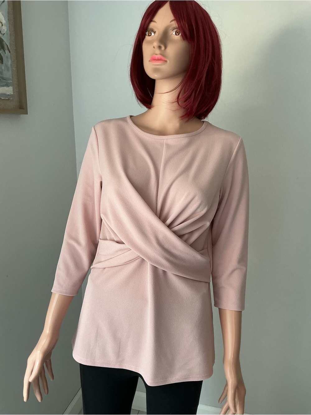Dont Stop Believing Women's Twist-Front Blouse in Pale Pink - Picture 4 of 10